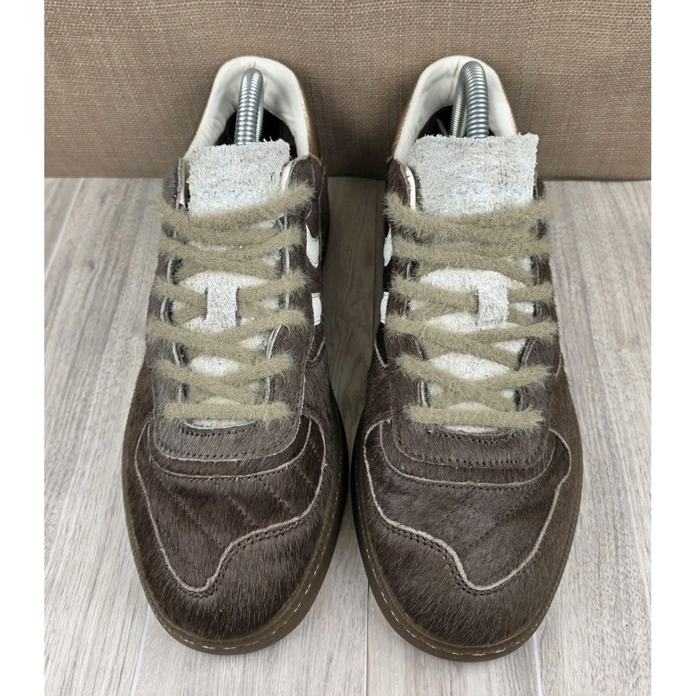 Coolway Goal Mocha Roast Brown Suede Retro Sneakers Womens 9.5 Fuzzy Laces *Read